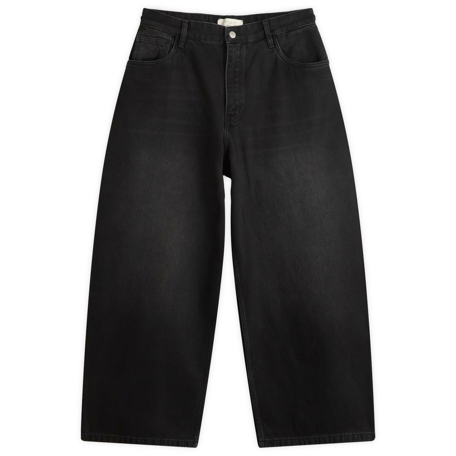 Дънки Studio Nicholson Studio Nicholson Loose Leg Volume Jeans, Size Medium Черно | PAOLOSNM-1023-WSB, 1