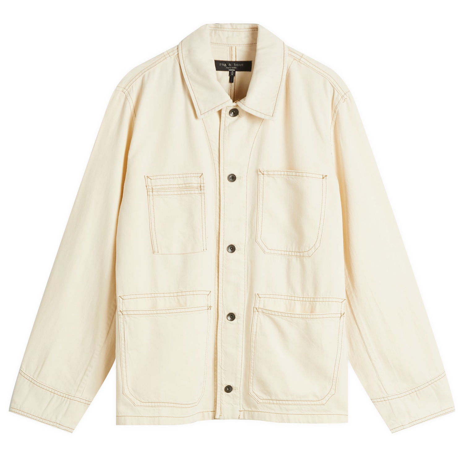 Яке rag & bone Rag & Bone Graham Denim Chore Jacket, Size Large Бежово | MED25S4002FWEC-ECU, 0