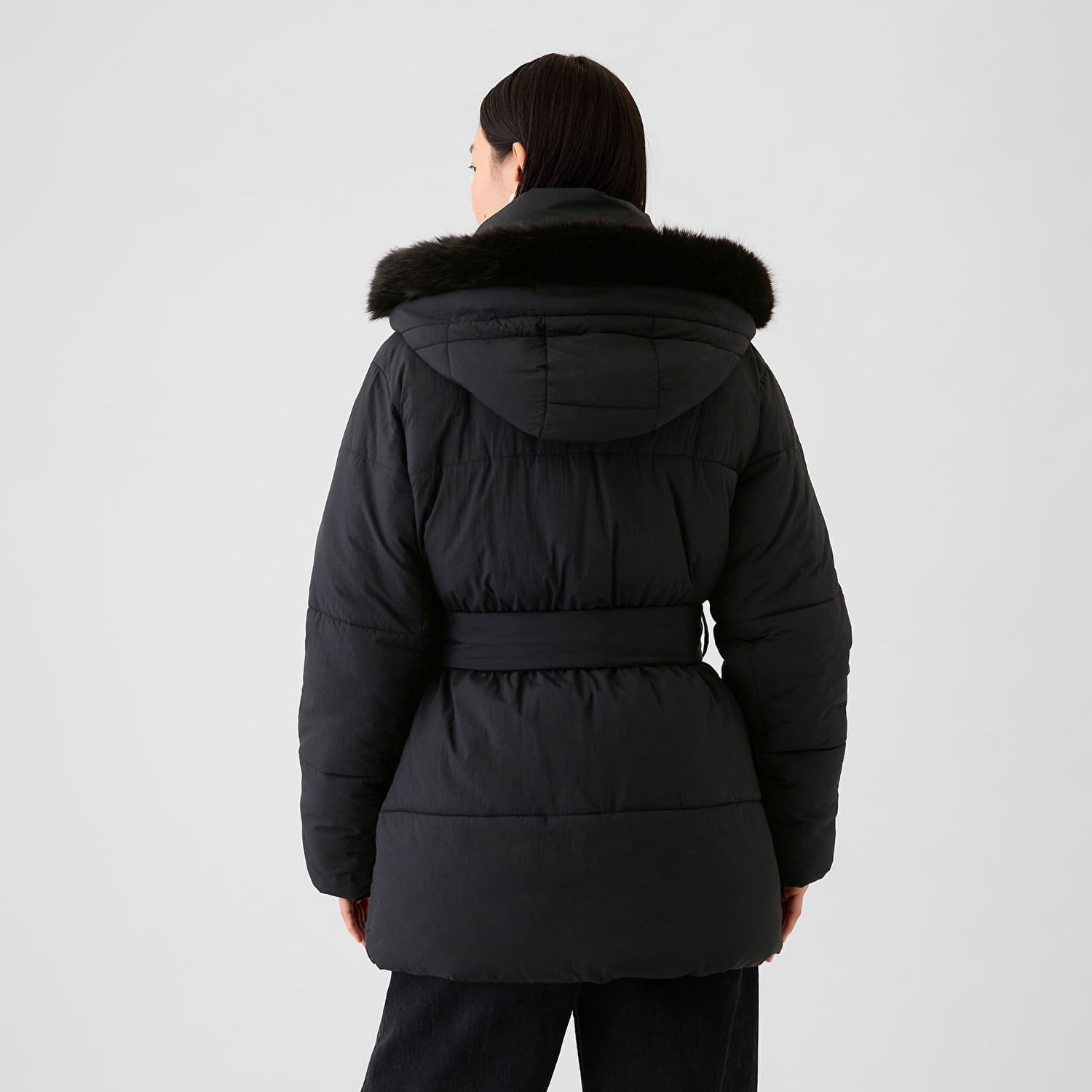 Яке GAP Jacket Puffer Midi Coat Black XS Черно | 520185-01, 1