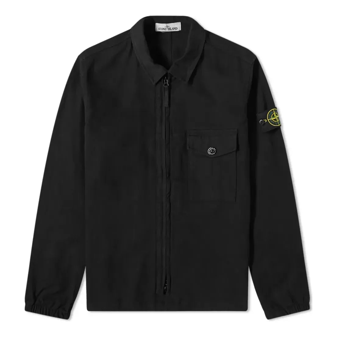 Риза Stone Island Stone Island Garment Dyed Zip Overshirt Черно | 751510704-V0029, 0