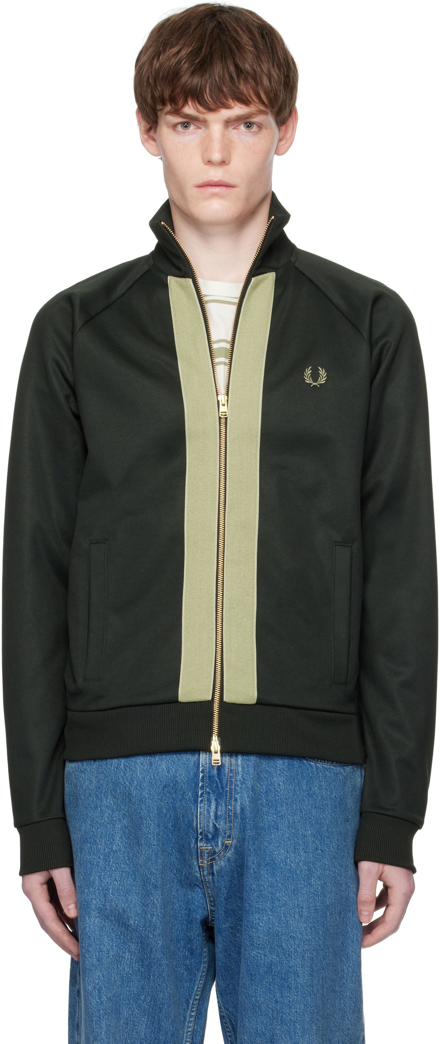 Яке Fred Perry Fred Perry Chenille Tape Track Jacket Зелено | J9051, 0