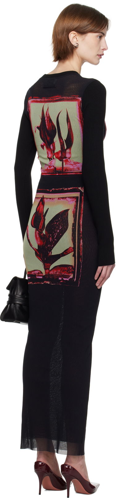 Pокля Jean Paul Gaultier Jean Paul Gaultier Flowers Cadres Maxi Dress Черно | 25/33-F-RO359-T579-002142, 2