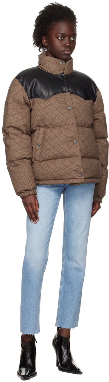 Пухо яке rag & bone Rag & Bone Cal Houndstooth Down Jacket Кафяво | WAW22F2031FA31, 3