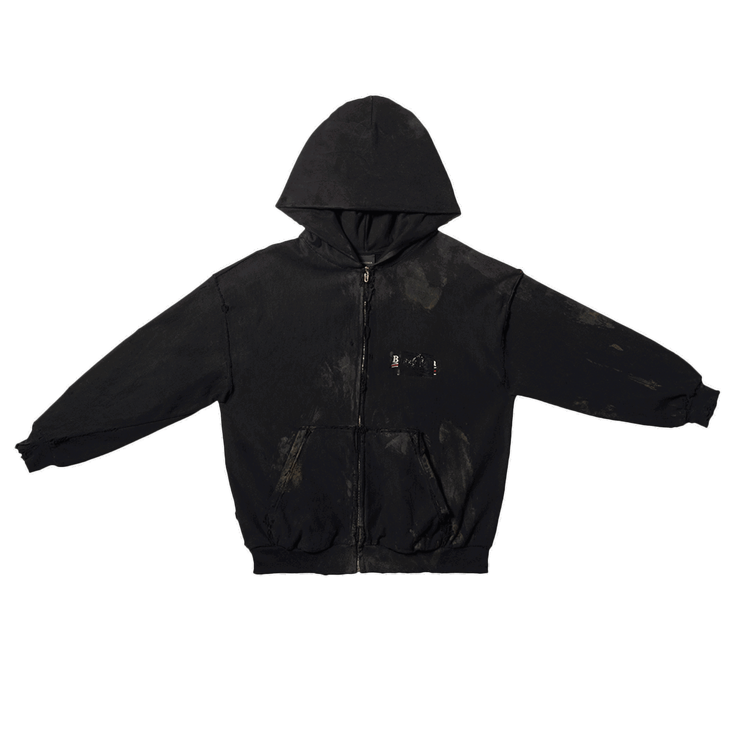 Суитчър Balenciaga Small Fit Zip-Up Hoodie Черно | 720424 TNVK5 1089, 0