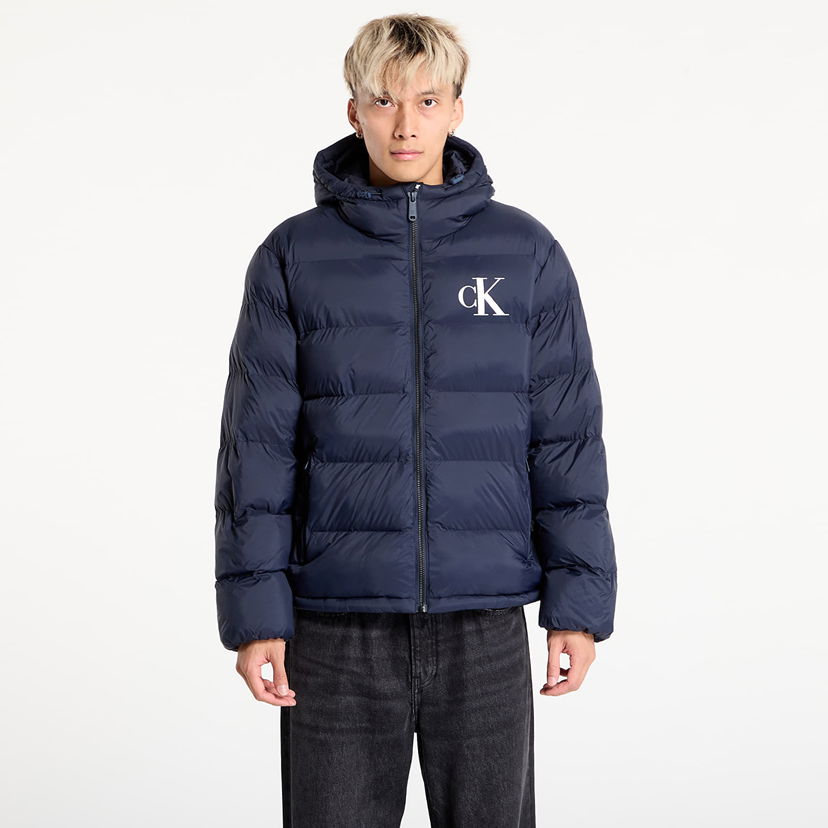 Пухо яке CALVIN KLEIN Calvin Klein Jeans Ls Nylon Monogram Puff Jacket Тъмно синьо | LV04RD528G CEF