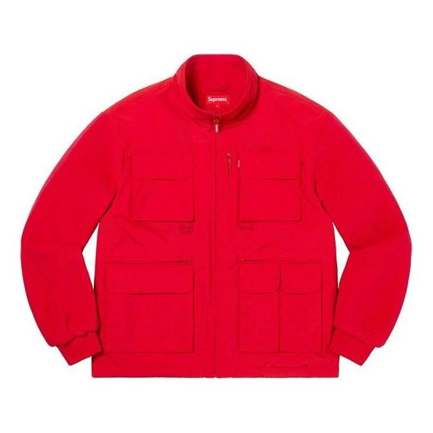 Яке Supreme Fleece Jacket with Multiple Pockets Червено | SUP-FW19-943, 0