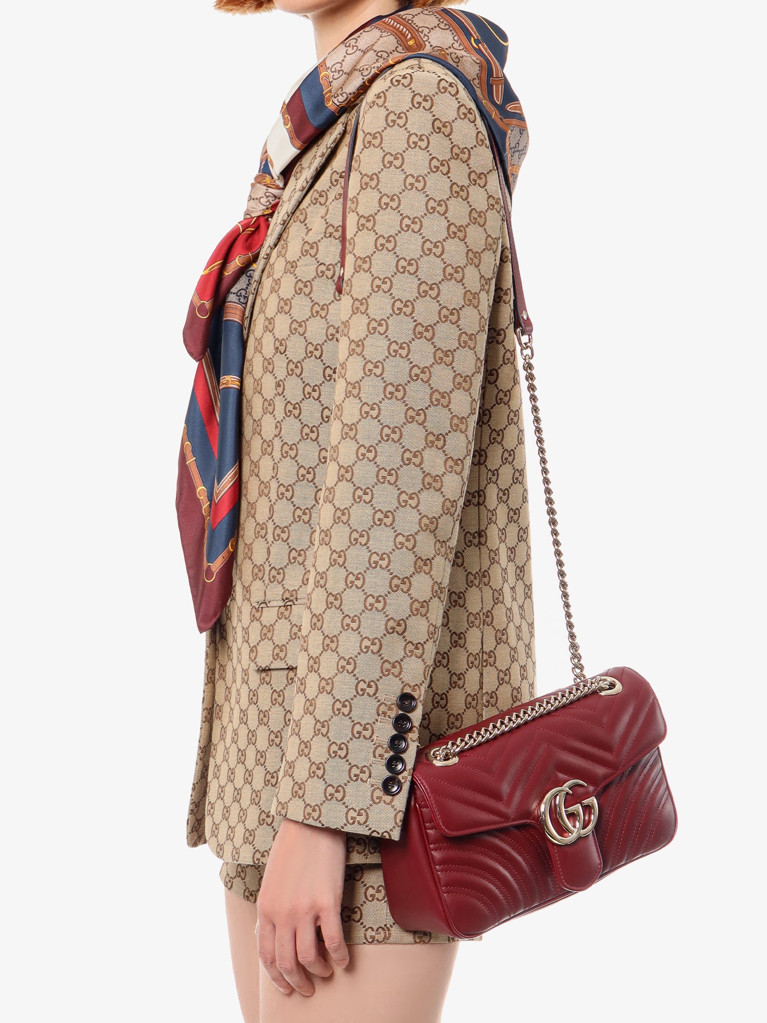 Дамска чанта Gucci GG MARMONT Бургунди | 443497AADPJ6207, 1