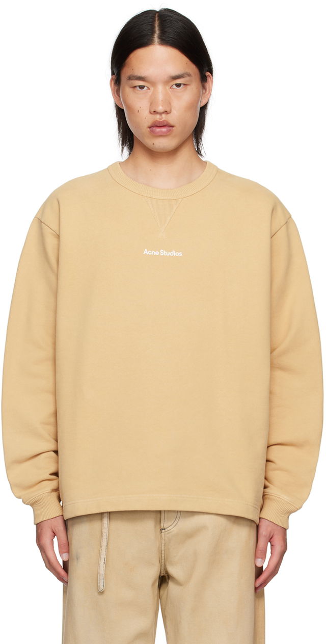 Beige Relaxed-Fit Sweatshirt