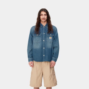 Риза Carhartt WIP Harvey Shirt Синьо | I033346_01_4L, 1