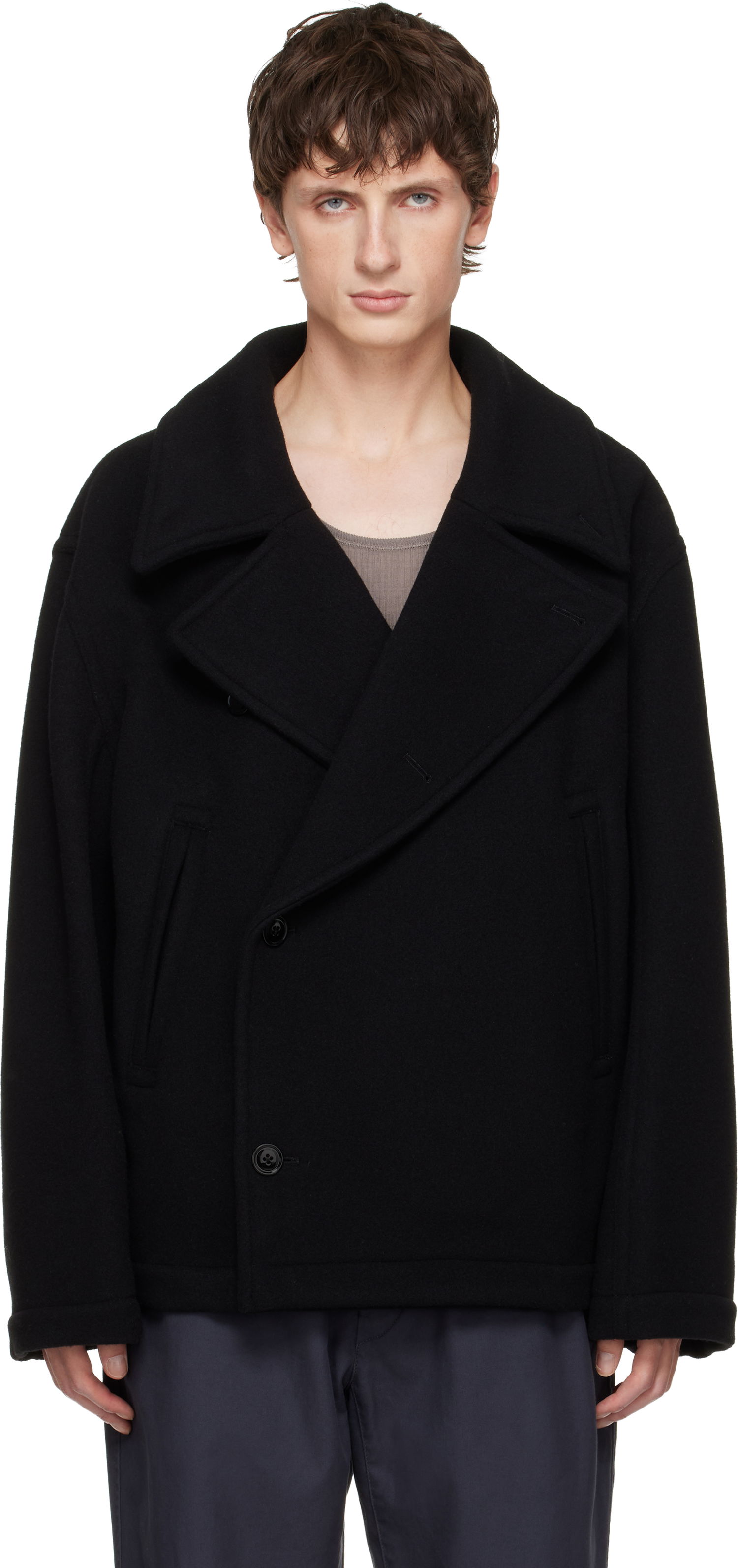 Палта LEMAIRE Boxy Double-Breasted Coat Черно | CO1131 LF1116, 0