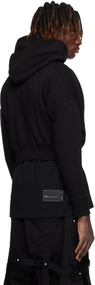 Суитчър We11done We11done Teddy Twins Sleeve Hoodie Черно | WD-TH0-25-841-U-BK, 2