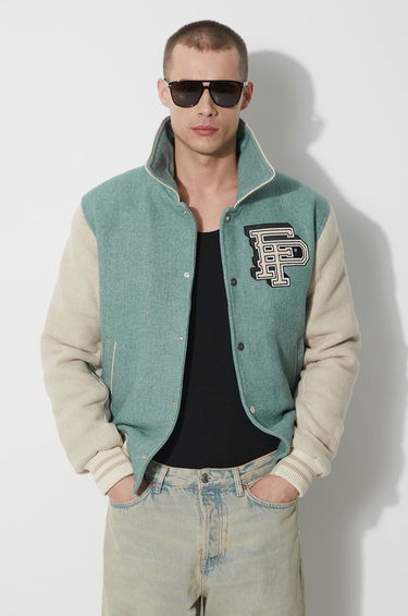 Яке бомбър Filling Pieces Filling Pieces Wool Varsity Jacket Зелено | 78616981033, 0