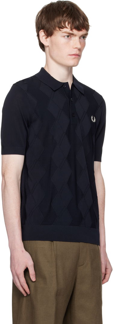 Поло тениска Fred Perry Fred Perry Cable Knit Polo Тъмно синьо | K9748, 1