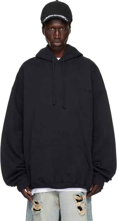 Суитчър VETEMENTS Embroidered Logo Hoodie Черно | UA66HD780B, 0