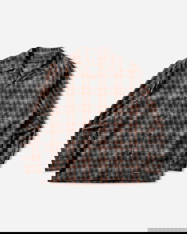 Риза WACKO MARIA Ombre Check Open Collar Shirt Многоцветен | 25FW-WMS-PE02 GRAY-ORANGE, 0
