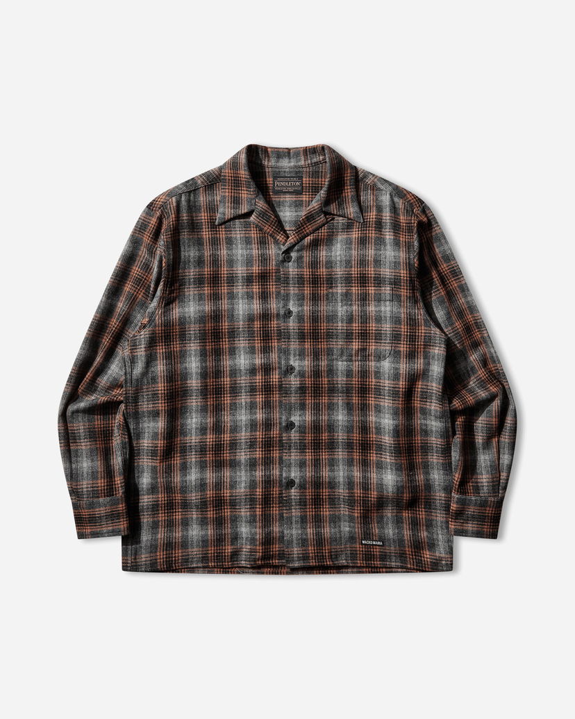 Риза WACKO MARIA Ombre Check Open Collar Shirt Многоцветен | 25FW-WMS-PE02 GRAY-ORANGE