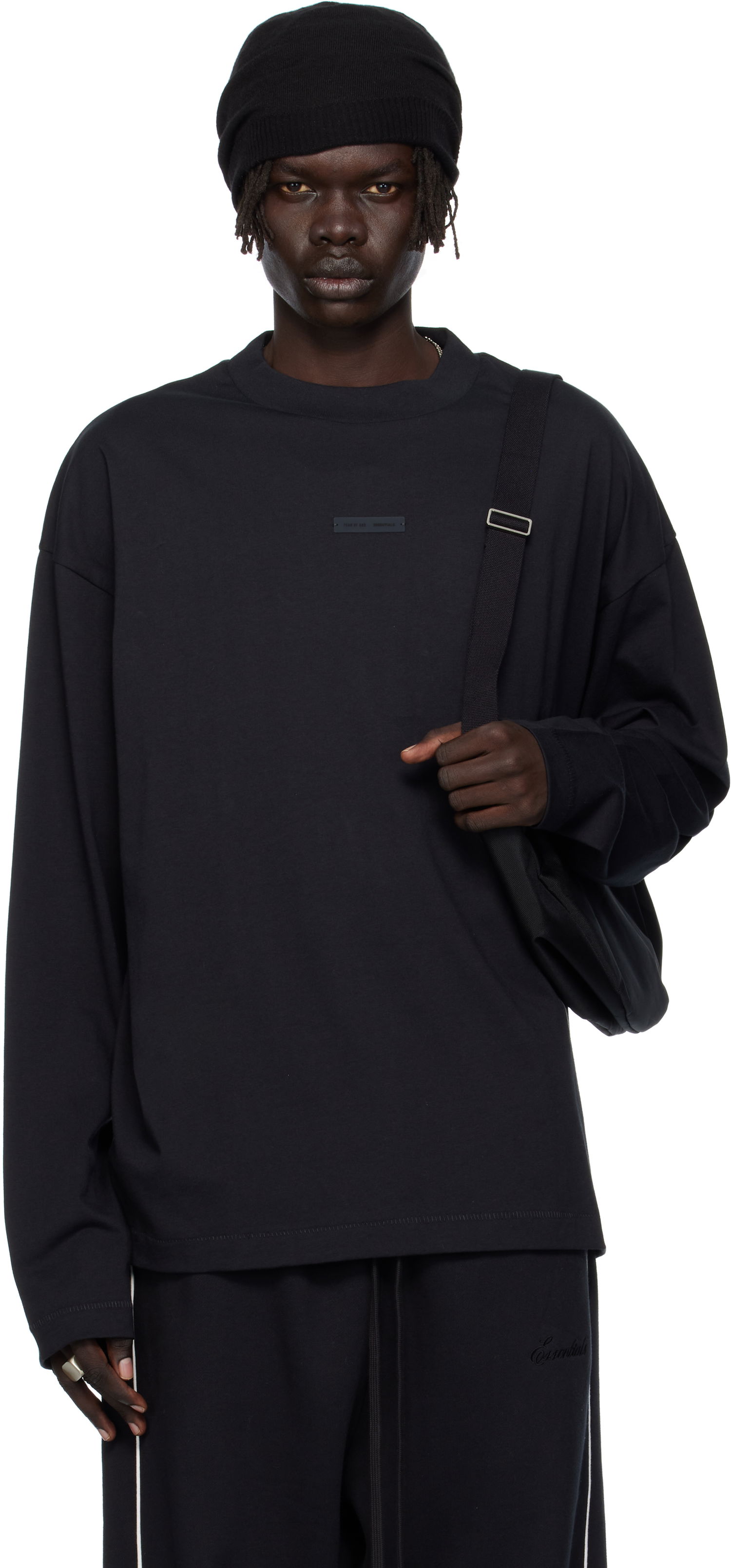 Тениска Fear of God ESSENTIALS Classic Fit Long Sleeve T-shirt Черно | 125SP254200F, 0