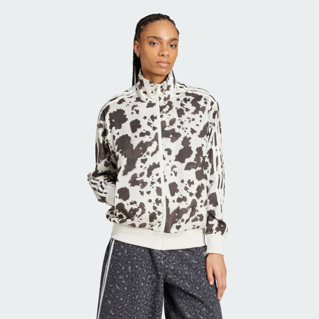 Ветровка adidas Originals Originals Satin Cow Print Track Jacket Бяло | KA2683, 0