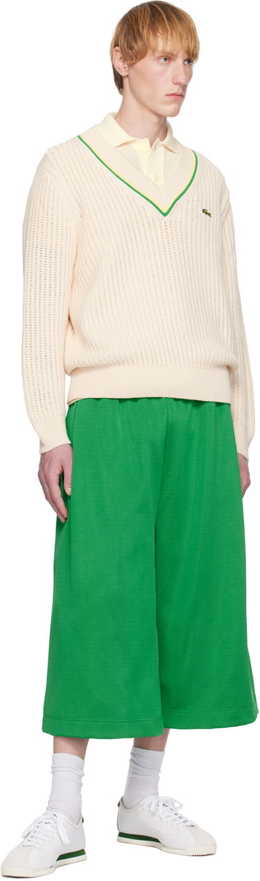 Пуловер Lacoste Lacoste V-Neck Striped Tennis Sweater Бежово | AH9303_GIH, 3