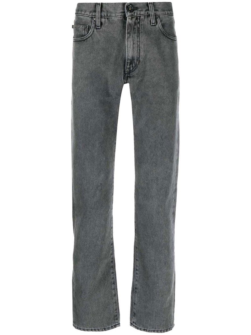 Дънки Off-White Diag Logo Jeans Сиво | OMYA102C99DEN0021210