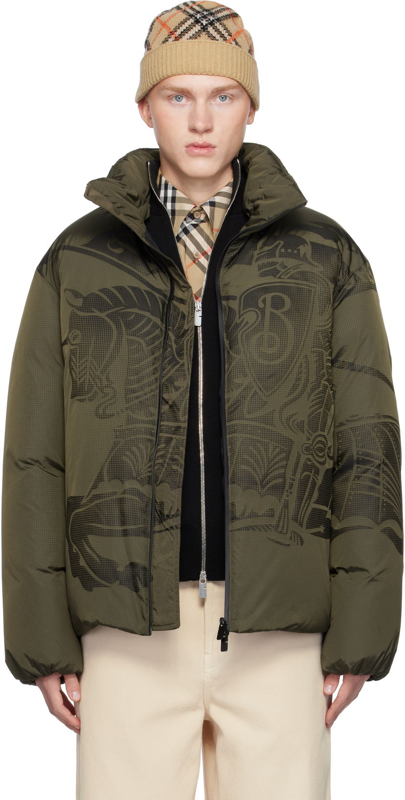 Пухо яке Burberry Nylon Puffer Down Jacket Зелено | 8095196