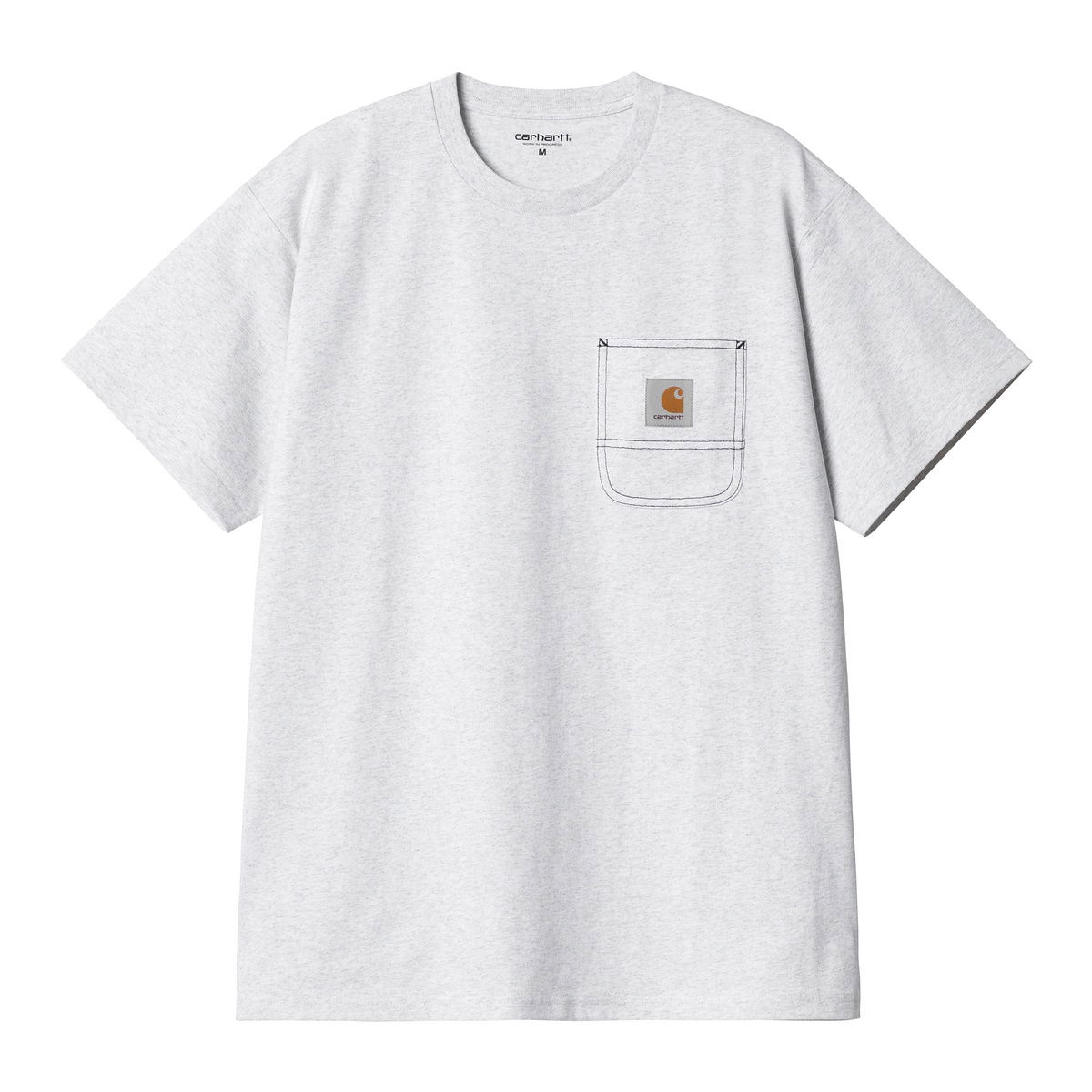 Тениска Carhartt WIP S/S Work Pocket T-shirt Ash Heather / Black Бяло | A212010_00O_XX, 0