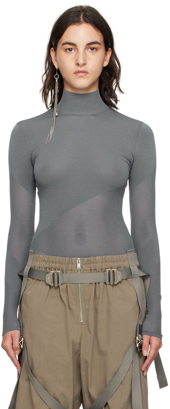 боди Dion Lee Dion Lee Helix Mock Neck Top Сиво | C7229F23, 0