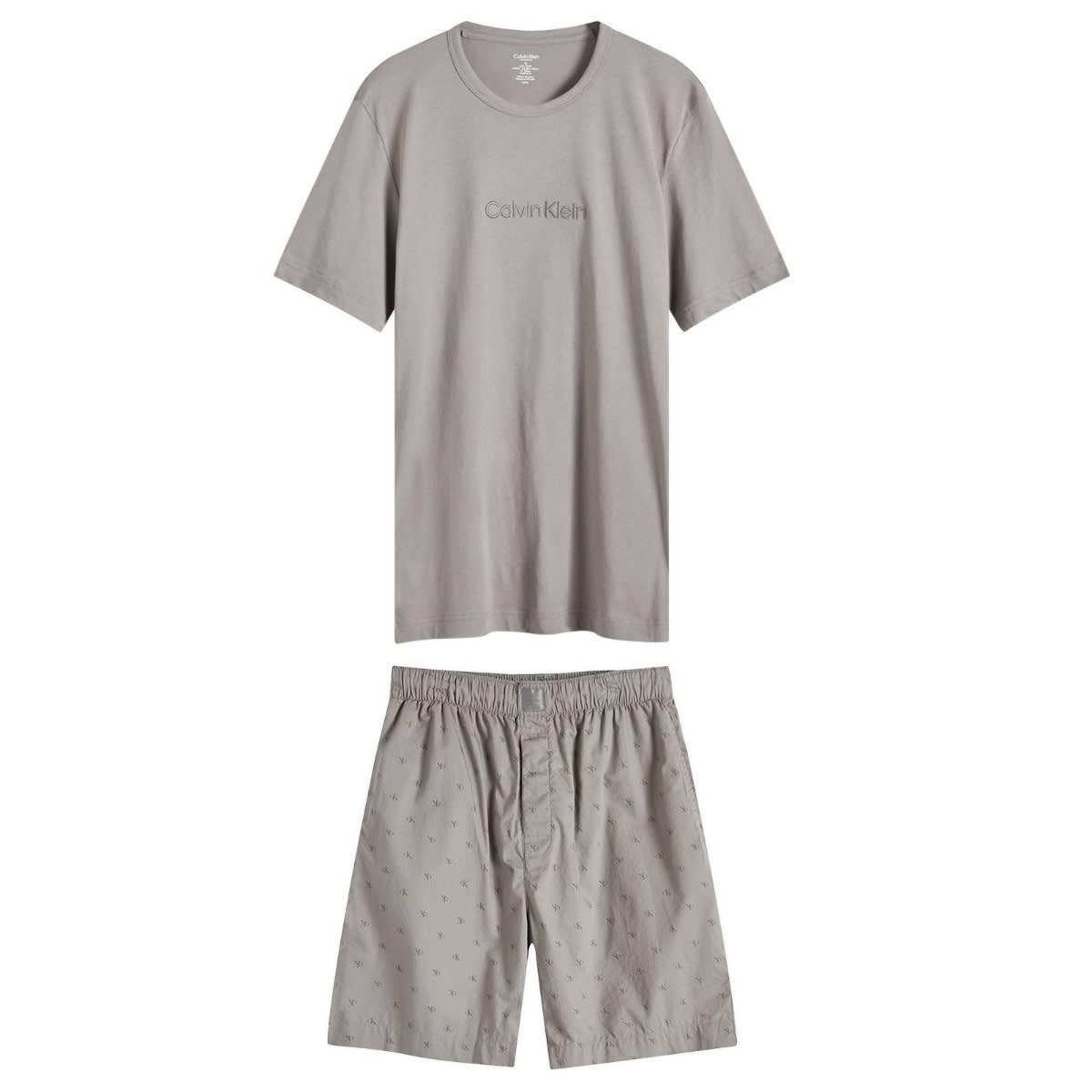 Пижама CALVIN KLEIN S/S Lounge Set Сиво | 000NM2752EQ91, 0