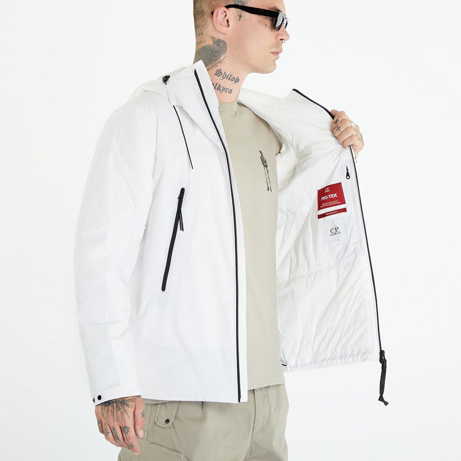 Яке C.P. Company Pro-Tek Hooded Jacket Gauze White Бяло | 15CMOW025A004117A-103, 1