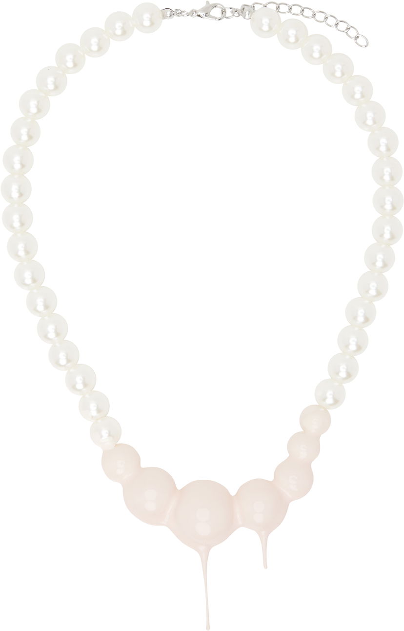 Колие Ottolinger Ottolinger Dipped Faux Pearl Necklace Бяло | 125-902925-02