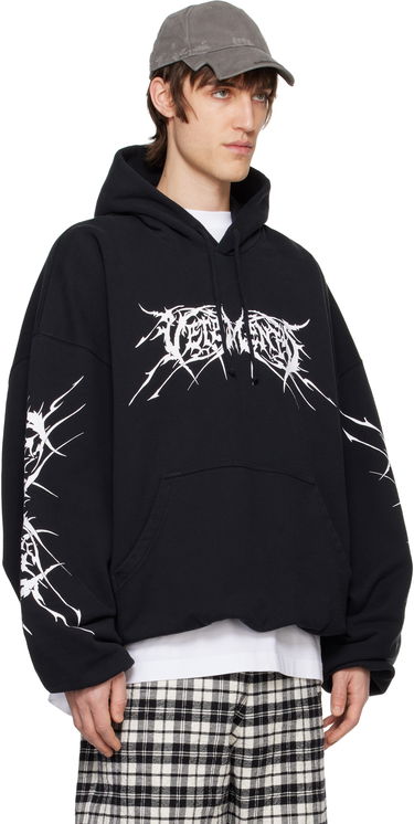 Суитчър VETEMENTS Vetements Death Metal Cropped Boxy Hoodie Черно | UA66HD620BW, 1