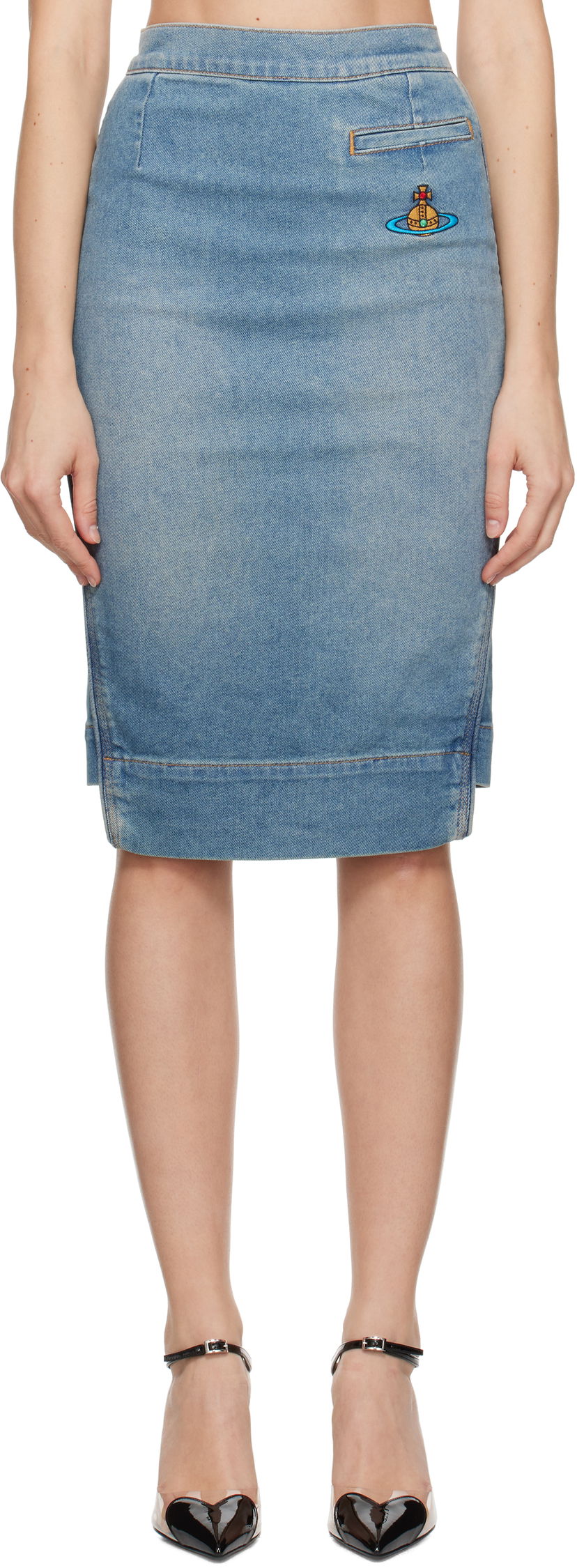 Пола Vivienne Westwood Denim Midi Skirt Синьо | 19030019-W010G-