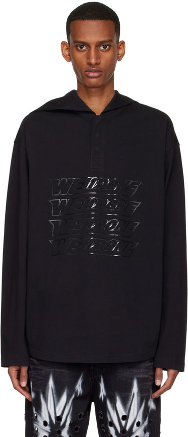 Суитчър We11done We11done Embossed-Logo Cotton Henley Черно | WD-TT1-22-554-U-BK, 0