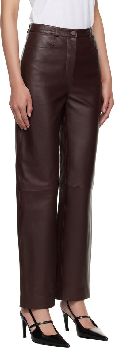 Панталони Loulou de Saison Cobe Paneled Straight-Leg Leather Pants Черно | COBE, 4