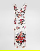 Dolce & Gabbana Flower Bouquet-print Satin Dress
