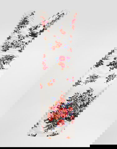 Pокля Dolce & Gabbana Dolce & Gabbana Flower Bouquet-print Satin Dress Многоцветен | F612RTFSICEHA5ZO, 0