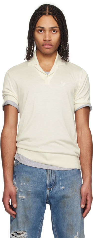 Поло тениска Dolce & Gabbana Dolce&Gabbana Silk Polo with Logo Embroidery Бяло | GXZ09ZJBSK3, 0