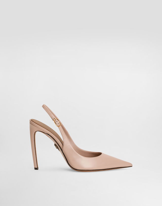 Polished Goatskin Slingback Pumps