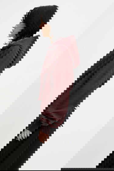 Суитчър Rick Owens Rick Owens DRKSHDW Collage Gimp Hoodie Бургунди | DS02E7233.RIG, 1