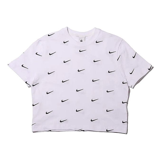 Съкратен топ Nike Logo Print Crop T-Shirt Бяло | CK4092-100, 0