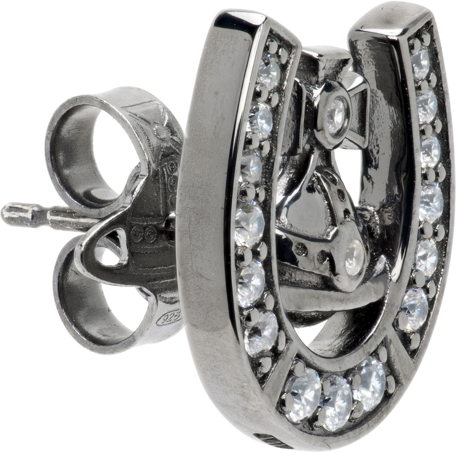 Обеци Vivienne Westwood Horace Orb Horseshoe Crystal-Embellished Single Stud Earring Металик | 6201037S-01S104-, 1