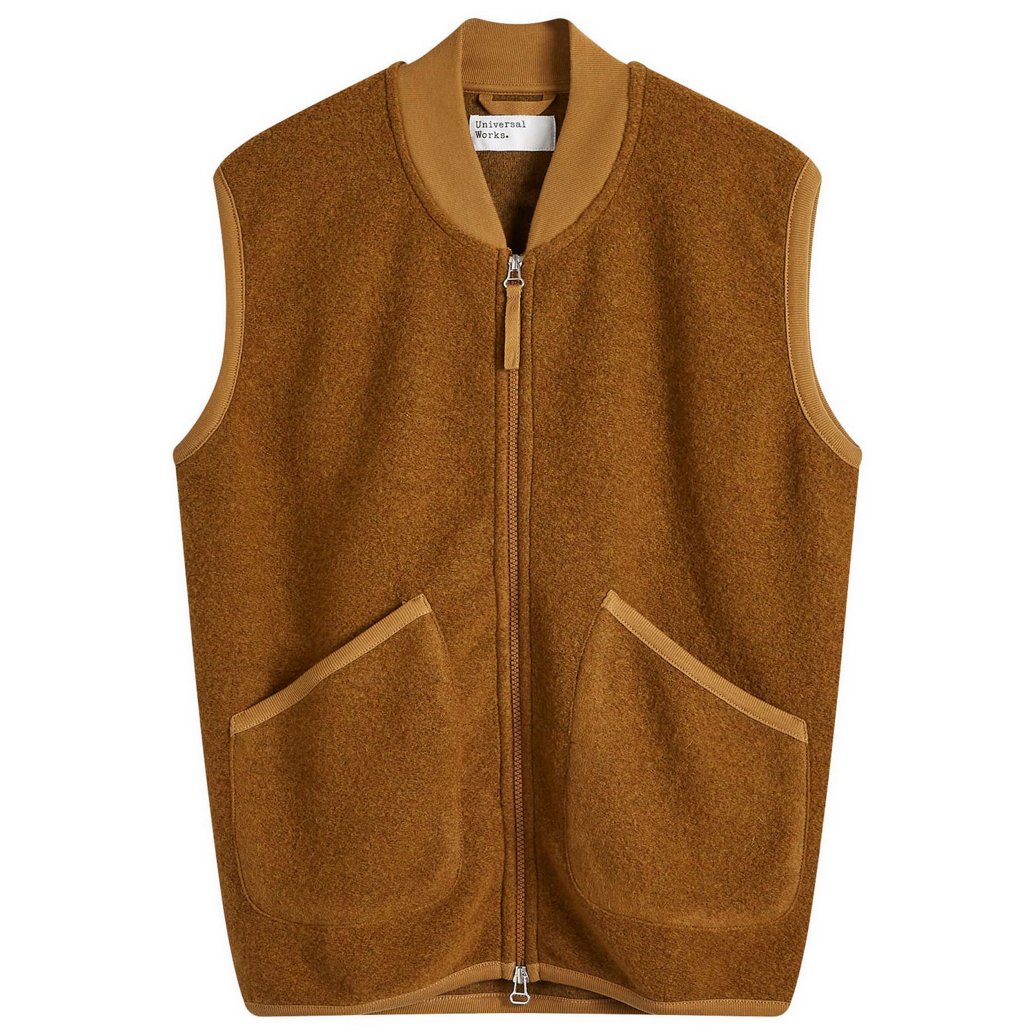 Жилетка Universal Works Fleece Zip Vest Кафяво | 31406-MUS, 1