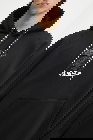 Суитчър AAPE by A Bathing Ape Main Appliqué Hooded Sweatshirt Черно | AAPSWMB357XXN, 3