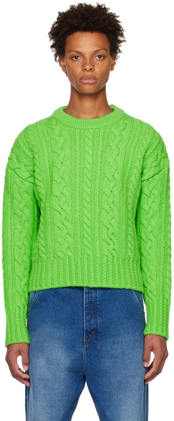 Пуловер AMI Crewneck Sweater Зелено | HKS011.017, 0