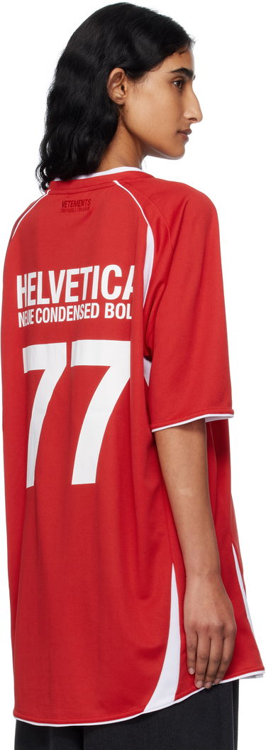 Фланелка VETEMENTS Vetements 'Trademark' Football T-Shirt Червено | UH76TR500R, 2