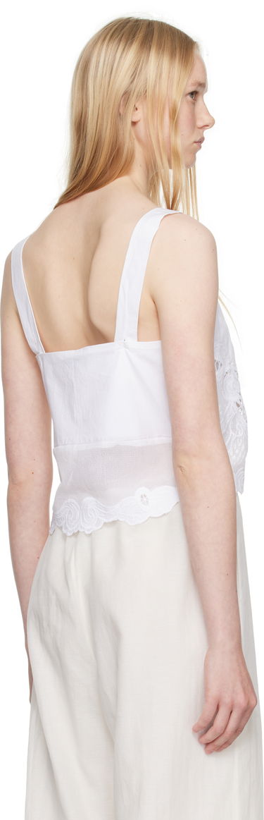 Съкратен топ rag & bone Rag & Bone Clem Lace-Trim Poplin Tank Top Бяло | WAW25SA036LA36, 2