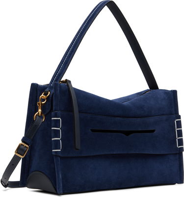 Чанта през рамо JW Anderson JW Anderson Medium Loafer Suede Shoulder Bag Тъмно синьо | HB0733-LA0364, 1