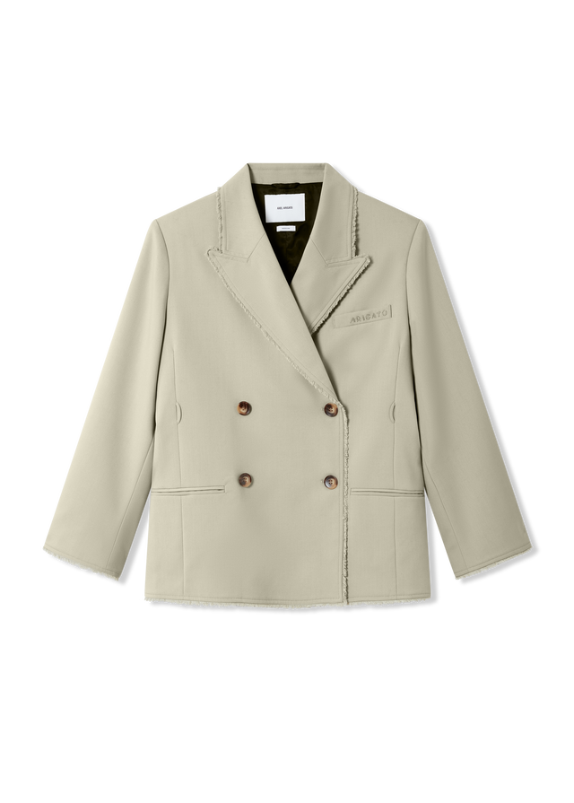 Thea Frayed Double-Breasted Blazer