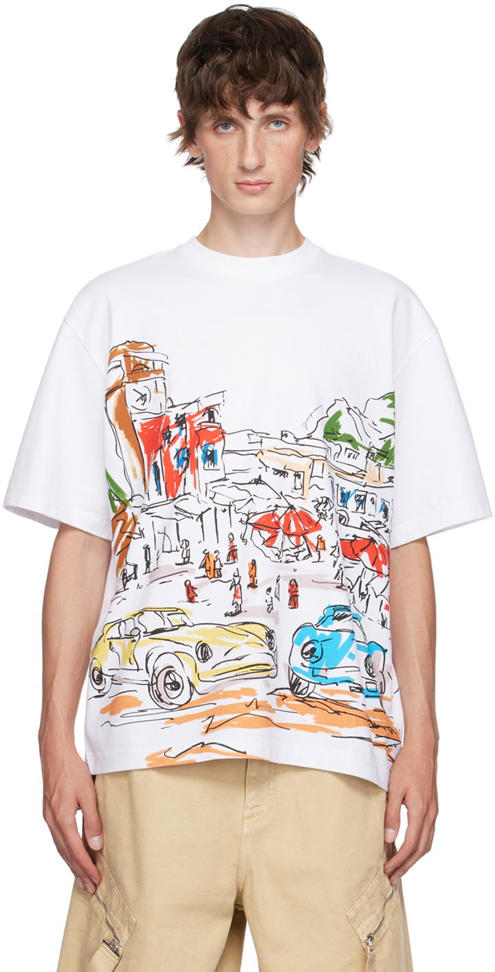 Тениска Jacquemus White La Casa 'Le t-shirt Largo' T-Shirt Бяло | 24H246JS272-2102, 0