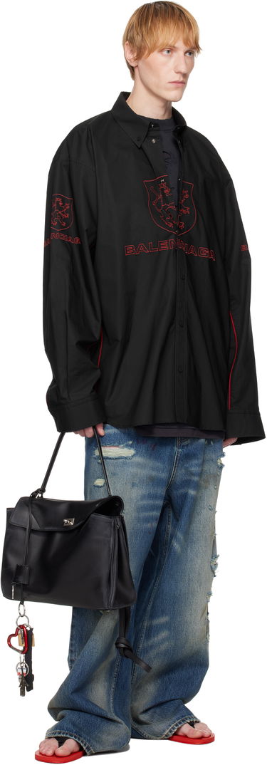 Риза Balenciaga Balenciaga Embroidered Long Sleeve Shirt Черно | 814601TNM60, 3